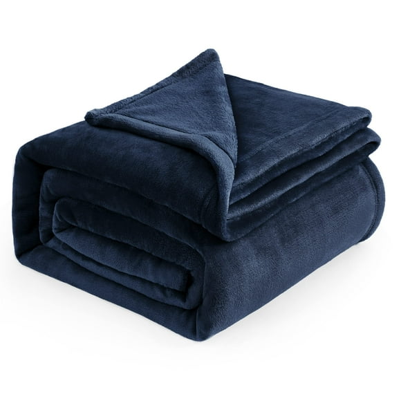 Manta Bedsure de forro polar azul marino, tamaño king, 274 x 229 cm