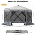 thumbnail image 2 of Pop Up Gazebo Screen Tent, 6-Sided Camping Gazebo Instant Canopy Sun Shelter, Outdoor Screen Shelter with 600D Oxford Cloth, Portable Carry Bag,for Camping, Lawn and Backyard,, 2 of 8