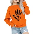 thumbnail image 2 of lkfuzj Unisex Kids Casual Orange Crewneck Long Sleeve Sweatshirt Girls Boys Loose Fashion Tops for 1-12 Years Orange, 2 of 4