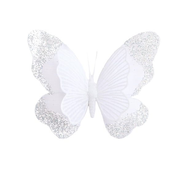VWRXBZ Christmas Ornaments, 1Pcs Sparkling Butterflies with Clips for Xmas Tree Gift Party Decoration 7.1x0.4x6.7 Inch