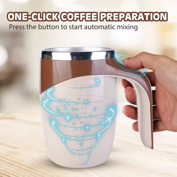 Auto Self Mixing Magnetic Stainless Steel Coffee Cup Milk Self Stirring Mug 30S