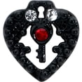 thumbnail image 2 of Body Candy 16G Womens Black PVD Stainless Steel Red Key Heart Helix Jewelry 1/4, 2 of 7