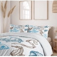 thumbnail image 6 of Ambesonne Hipster Duvet Cover Set, Underwater Marine Life, 2-Calking, Dark Blue Cocoa, 6 of 7