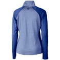 thumbnail image 3 of Women's Cutter & Buck Royal Seattle Seahawks Throwback Logo Forge Tonal Stripe Stretch Half-Zip Pullover Top, 3 of 3