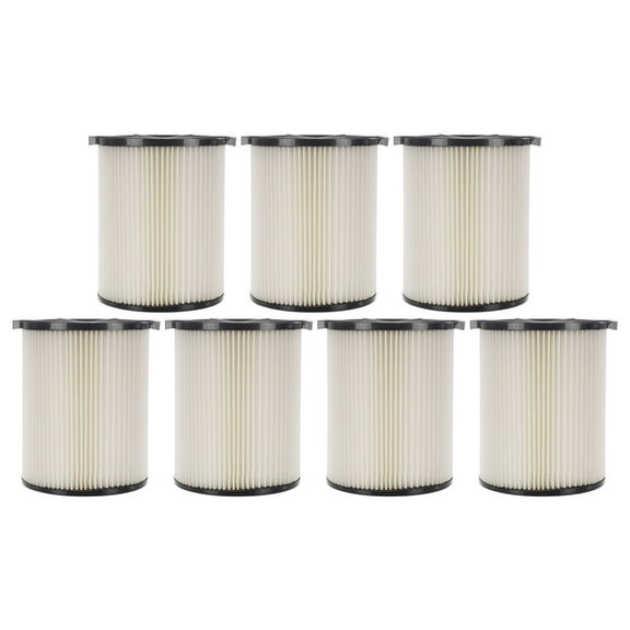 7 Pack 1-Layer Cartridge Filter Replacement Parts # 72947 Compatible with RIDGID VF4000, 5-20 Gal & 6-9 Gal Husky Wet Dry Vacuums, Washable & Reusable