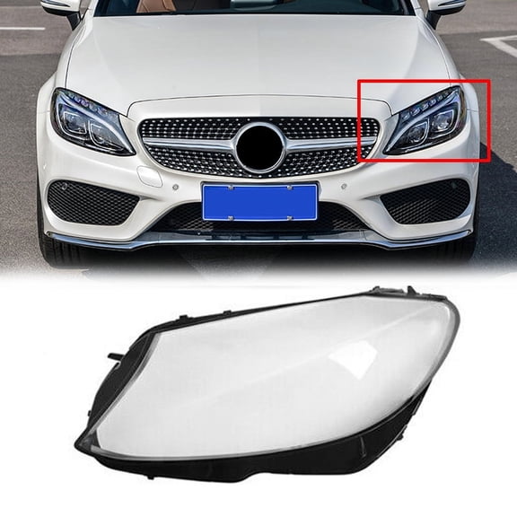 Left Side Headlight Cover Headlamp Lens Lenses For W205 C180 C200 C300 2015-2018
