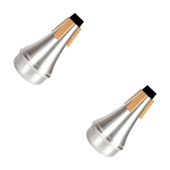 Raindrops 2pcs Aluminium Straight Trumpets Mute Jazz Instrument Mute for Practice Beginner