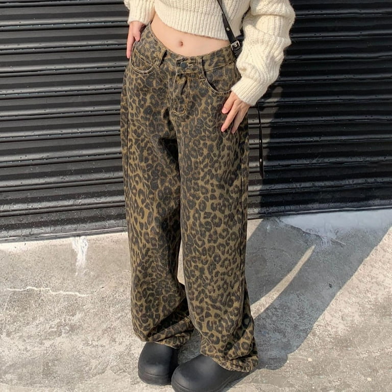 パンツ HYSTERIC GLAMOUR Leopard Cargo Pants y2k Aloohaidyvio Y2K Leopard Jeans for Women and Men - Baggy Unisex