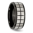 thumbnail image 6 of Auriga Fine Jewelry Stainless Steel Brushed Black IP-plated 9 mm Band for Women Size 9.5, 6 of 7