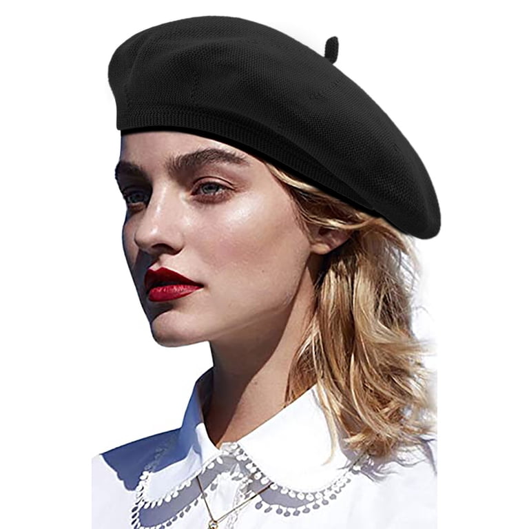 Women\'s French Wool Hats Fashion Solid Color Ladies Beret Caps Black French Style Beret Hats for Women Knit Artist Hats Classic  main image 2