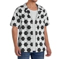 thumbnail image 2 of Rateoe Soccer Print Mens Front Pocket Hawaiian Shirts Casual Shirts Short Sleeve Button Down Beach Tropical Shirts-Small, 2 of 5