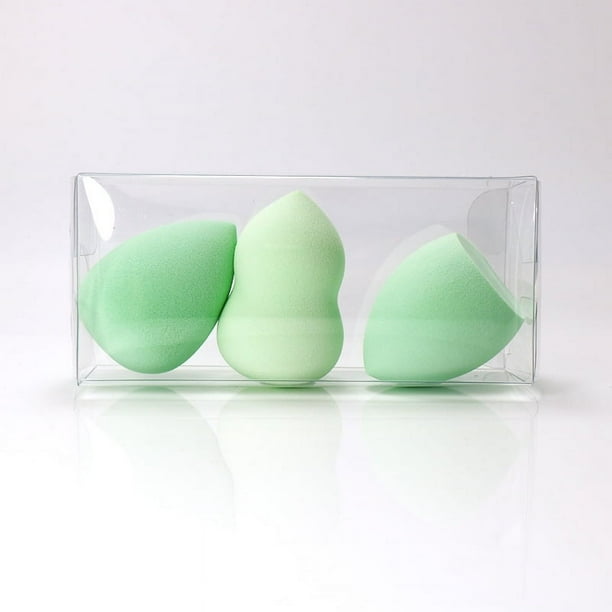 Zhuge Juego de 3 esponjas de belleza, esponja para difuminar maquillaje líquido y en crema, esponja para base de maquillaje, verde claro A38