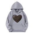 thumbnail image 2 of ibuvkizy Boys Girls Heart Hoodies!Valentine Outfit for Children's Hoodie with Long Sleeved Round Neck Hooded Top Suitable for Sports Hoodies of Boys and Girls All Ages Gray,13 Years, 2 of 4