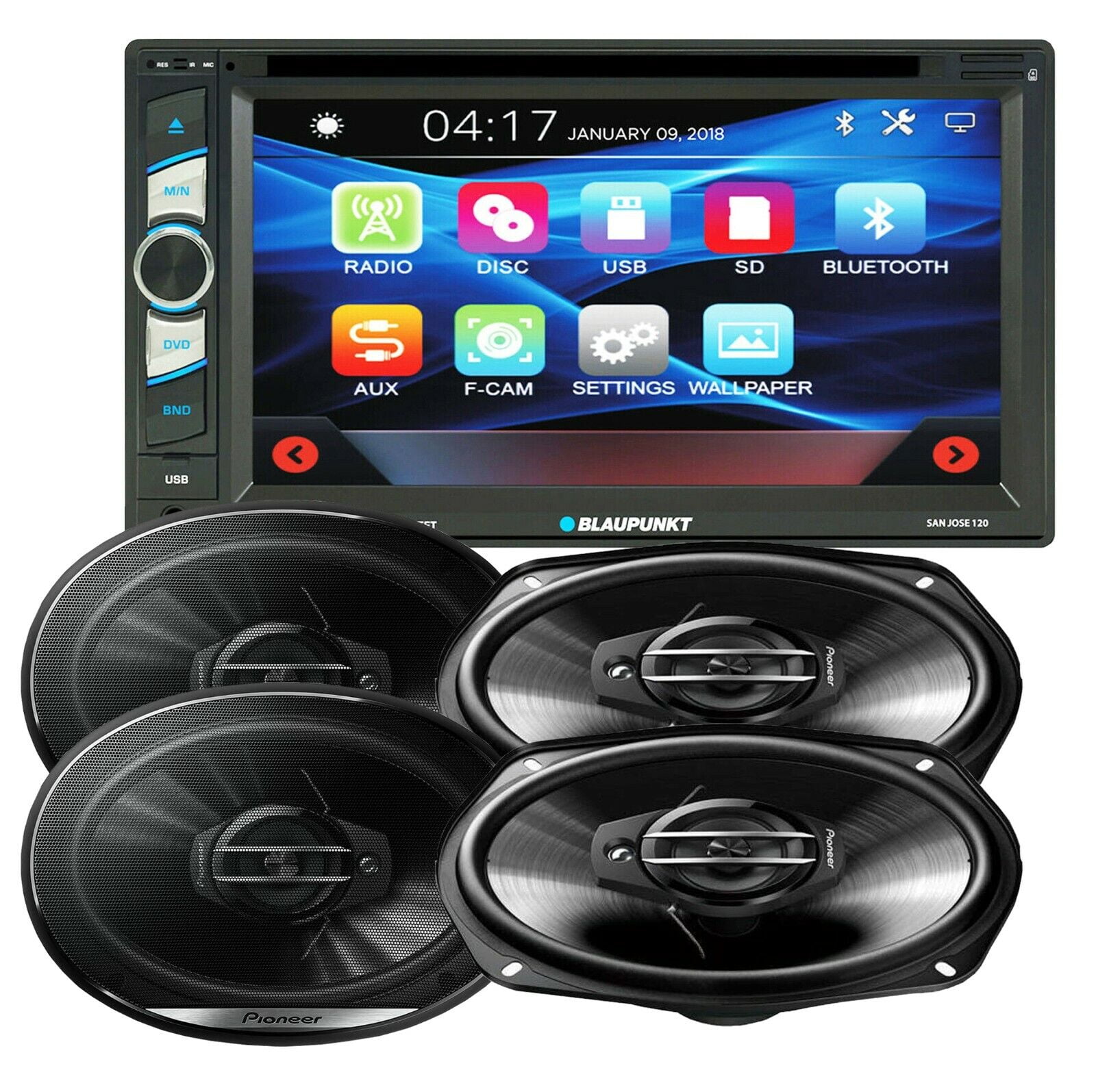 Blaupunkt SAN JOSE 120 6.2" 2DIN Receiver + 4x Pioneer TSG6930F 6x9
