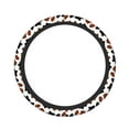 thumbnail image 1 of Vsdgher Brown Black Cow Pattern Elastic Car Steering Wheel Cover,Car Wheel Cover Protector Car Accessory for Steering Wheel with a Diameter of 14.5"-15", 1 of 6
