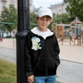 thumbnail image 5 of Chaqlin Music Cartoon Dinosaur Hooded Sweatshirt for Youth and Teens - Soft Fuzzy Long Sleeve Pullover for Fall and Winter Sports Tops, 5 of 7
