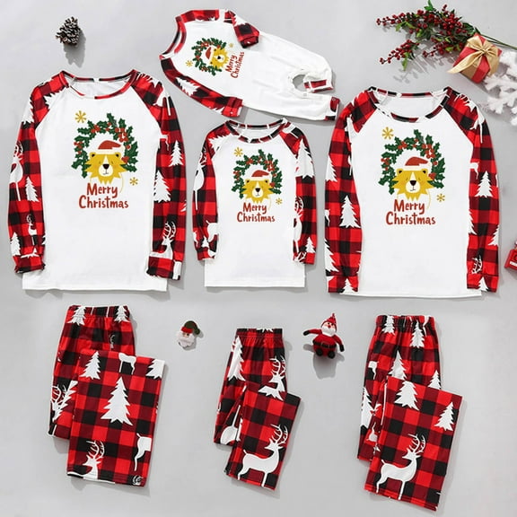 Odeerbi Christmas Pajamas for Family Holiday Long Sleeve Family Christmas Pajamas Matching Sets Toddler Printed Loungewear Jumpsuits Two-Piece Sleepwear Xmas PJs Set Camouflage