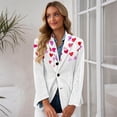 thumbnail image 4 of Women Blazer Jackets Boyfriend Open Front Lapel Collar Business Work Office Suit Jackets Long Sleeve Suit Coat Valentines Day Suit, 4 of 5