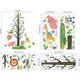 thumbnail image 2 of 4 hojas/juego de pegatinas de pared con tabla de crecimiento de altura de dibujos animados, árboles y animales, calcomanías de pared autoadhesivas de altura de dibujos animados par, 2 of 5