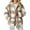 Khaki, variant on Plaid Jackets for Women Casual Button Down Jackets with Hood Winter Warm Fleece Shacket