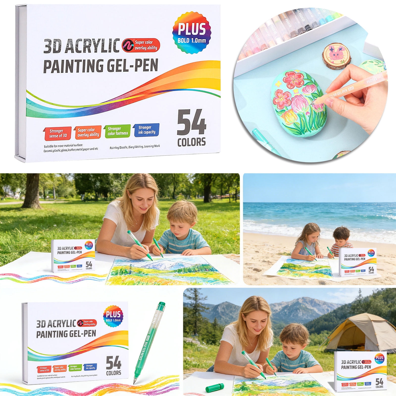 Acrylic Gel Pen Set Hand Account Pen Art Specific Painting Pen 20ml, Paint Pens Set for Drawing, Coloring, Note Taking, DIY and Art Crafts Supplies