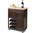 thumbnail image 1 of Gymax Modern Rolling Kitchen Cart Trolley Island Storage Cabinet w/Drawer&Wine Rack, 1 of 10
