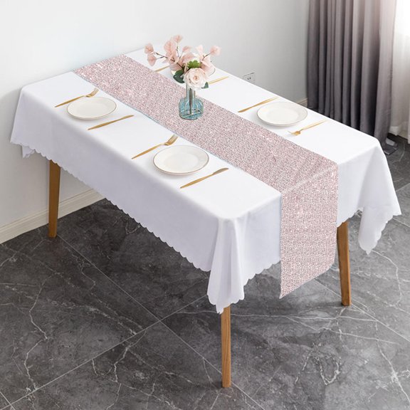 DEEPCRAFF Glitter Wedding Table Runner for Elegant Table Decor and Stain , 1 Piece