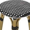 thumbnail image 6 of Dohney Outdoor French Aluminum 29.5 Inch Barstools, Set of 4, Black, White, and Bamboo Finish, 6 of 8