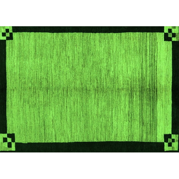 Ahgly Company Indoor Rectangle Oriental Green Modern Area Rugs, 3' x 5'