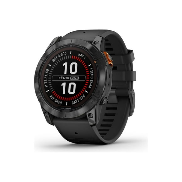 Garmin fenix 7X Pro - Solar Edition - 51 mm - fiber-reinforced polymer - Yes smart watch with band - silicone - black - wrist size: 5 in - 8.27 in - display 1.4" - 32 GB - Bluetooth, Wi-Fi, ANT+ - 3.39 oz - slate gray