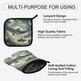 thumbnail image 3 of Yayeee Oven Mitts and Pot Holder Set of 4 Heat Resistant Kitchen Gloves Baking Hot Pad, Beige Floating Whale, 3 of 5