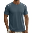 thumbnail image 3 of Akmaiox Men's Athletic Gym T-Shirts Cool To The Touch Ice Silk Lightweight Quick Dry Breathable Loose Fit Graphic Stripes for Summer Outdoor Tops S-5XL, 3 of 10