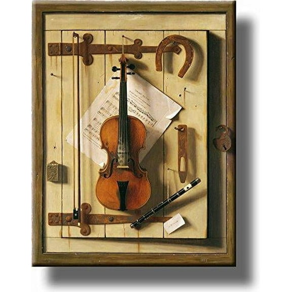 Still Life Violin Picture on Stretched Canvas, Wall Art Décor, Ready to Hang!