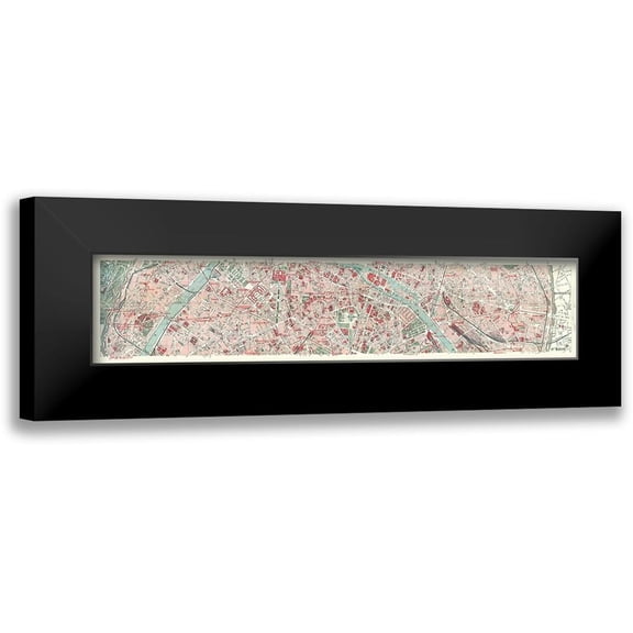 Blue Guides 14x6 Black Modern Framed Museum Art Print Titled - Paris Long Cut France - Blue Guides 1921