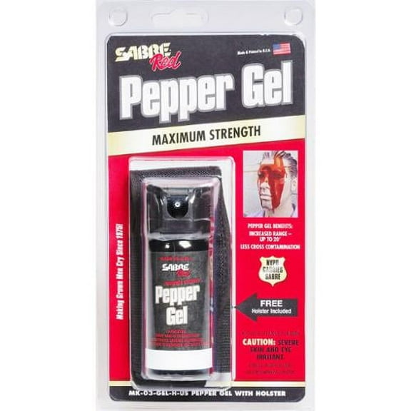SABRE RED USA Flip-Top Pepper Gel with Holster, 1.8 oz