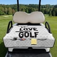 thumbnail image 3 of Xixirimido Quilted Golf Cart Seat Blanket Universal Heavy Duty Golf Cart Seat Cover Towel for EZGO Yamaha Club Car & More 2-Seater Carts Foldable Seat Covers, Love To Golf Print White, 3 of 8