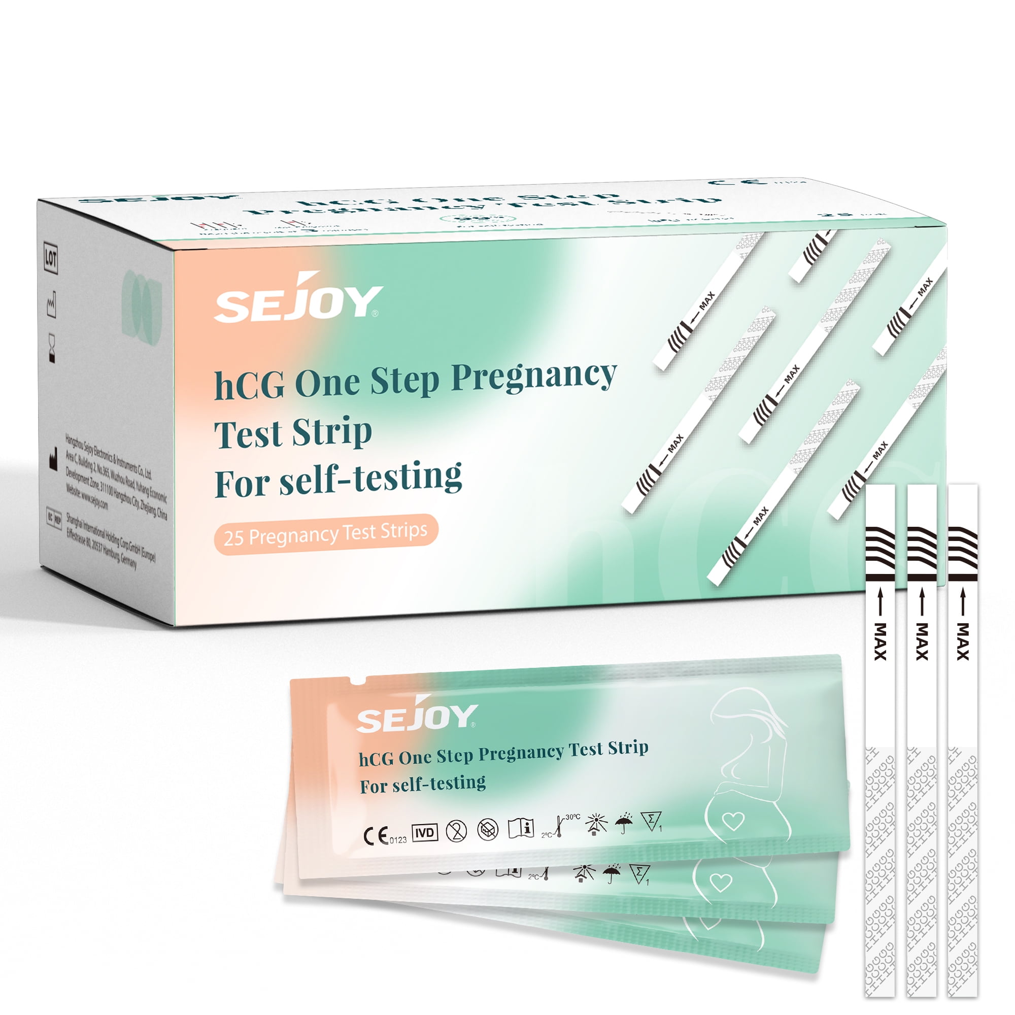 Sejoy Pregnancy Test Strips, 25Count Individually Wrapped Pregnancy