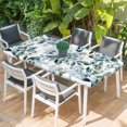 thumbnail image 2 of Watercolor Flowers Table Cloths for 6 Foot Rectangle Tables, Spring Floral Leaves Botanical Blue Patio Waterproof Elastic Fitted Tablecloths, Washable Rectangular Table Cover for Camping, 2 of 8