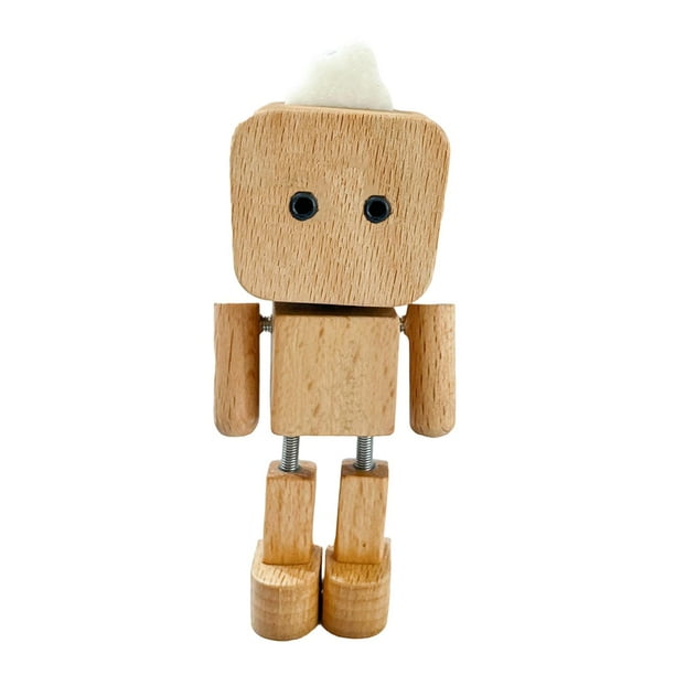 Figura de hombre de madera temblorosa Figura tambaleante Pies temblorosos Muñeco de hombre de madera Escritorio marrón claro 9cm