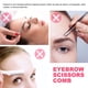 thumbnail image 3 of Tijeras para cejas con peine Tijeras para recortar cejas Tijeras para cejas de acero inoxidable Herramientas de maquillaje Cortapelos, 2 piezas Adepaton WRMH-497, 3 of 8