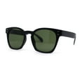 thumbnail image 2 of Retro Classy Keyhole Thick Horn Rim Hipster Sunglasses Matte Black Green, 2 of 4