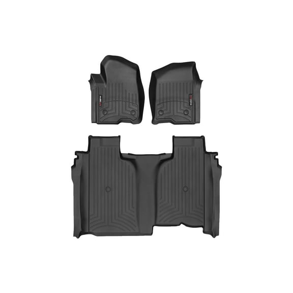 WeatherTech Custom Fit FloorLiners compatible with Silverado 2500HD/3500HD, Sierra 1500 Limited, Sierra 2500HD/3500HD - 1st & 2nd Row, Black