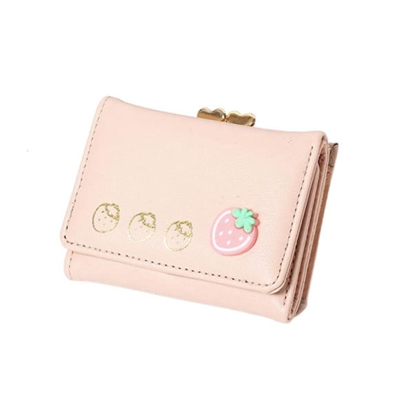 Giaone Fashionable Strawberry Designs Folded Wallet Card Holder For Women And Girls