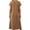 Brown, variant on Avolia Plus Size Women Short Sleeve Dress with Pockets Pleats Round Neck Lightweight Casual Wear Black L
