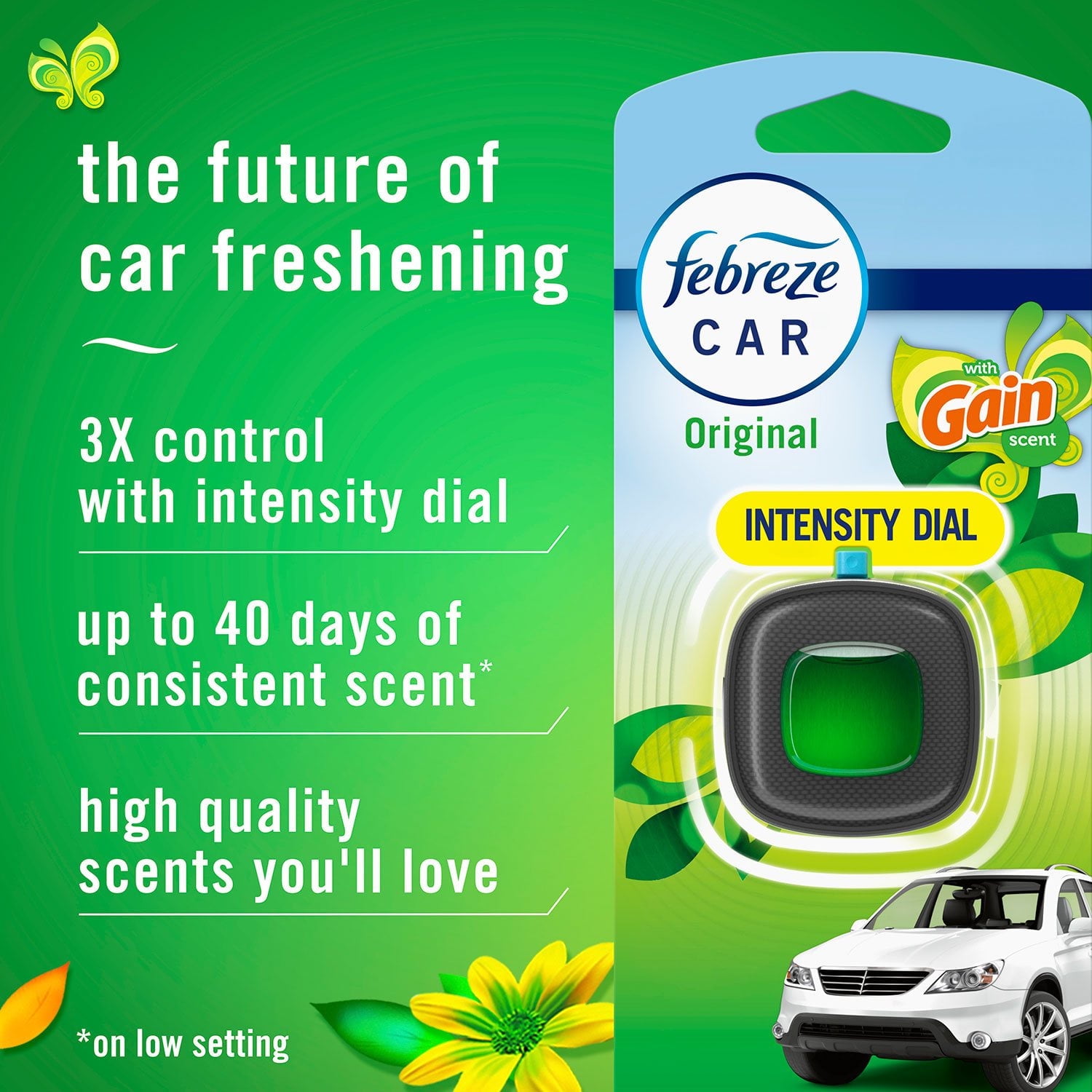 Febreze Car Air Freshener Vent Clips, Gain Mixed Scent, 5 ct.