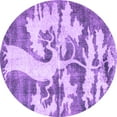 thumbnail image 1 of Ahgly Company Indoor Round Persian Purple Traditional Area Rugs, 3' Round, 1 of 4