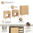thumbnail image 2 of Pemberly Row Commode 3 Tiroirs et 2 Tables de Chevet avec Tiroir en Placage Chêne Blanc, 2 of 7