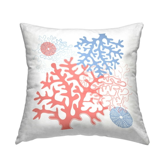 Stupell Industries Coral Shapes Pattern Decorative Printed Throw Pillow Design by Martina Pavlova