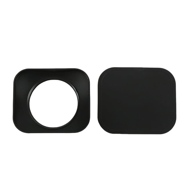 Camera Lens Hood, Square Metal Anti Glare Hood w Flash Compatibility, Aluminum Alloy Scratch Protection Precise Fit
