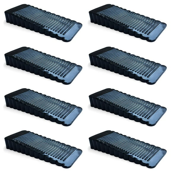 Oksdown 8 Pack Bouchon de Porte en Caoutchouc Noir Mince et Petit Antidérapant en Silicone Doux pour Intérieur Placard Douche Cuisine Sol